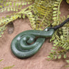 Koru Twist carved from Hapopo Pounamu - NZ Greenstone