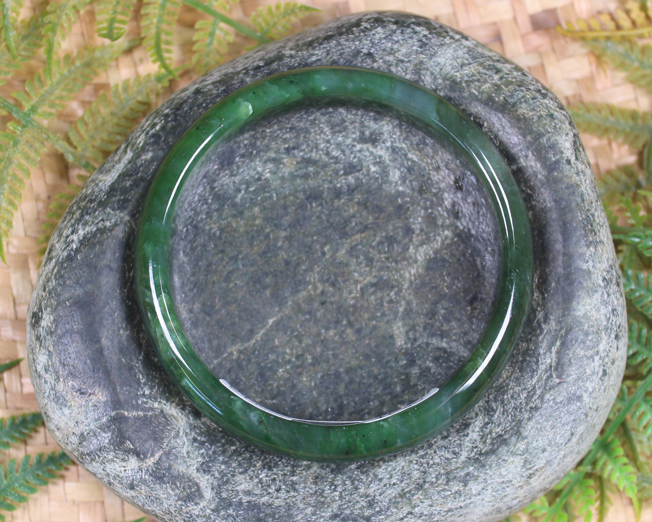 Bangle carved from Hapopo Pounamu - NZ Greenstone