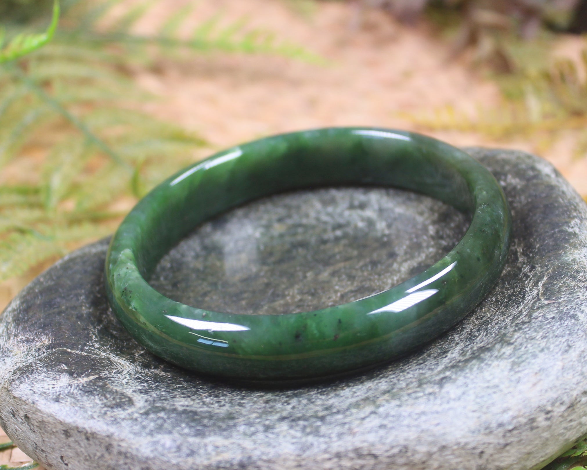 Bangle carved from Hapopo Pounamu - NZ Greenstone