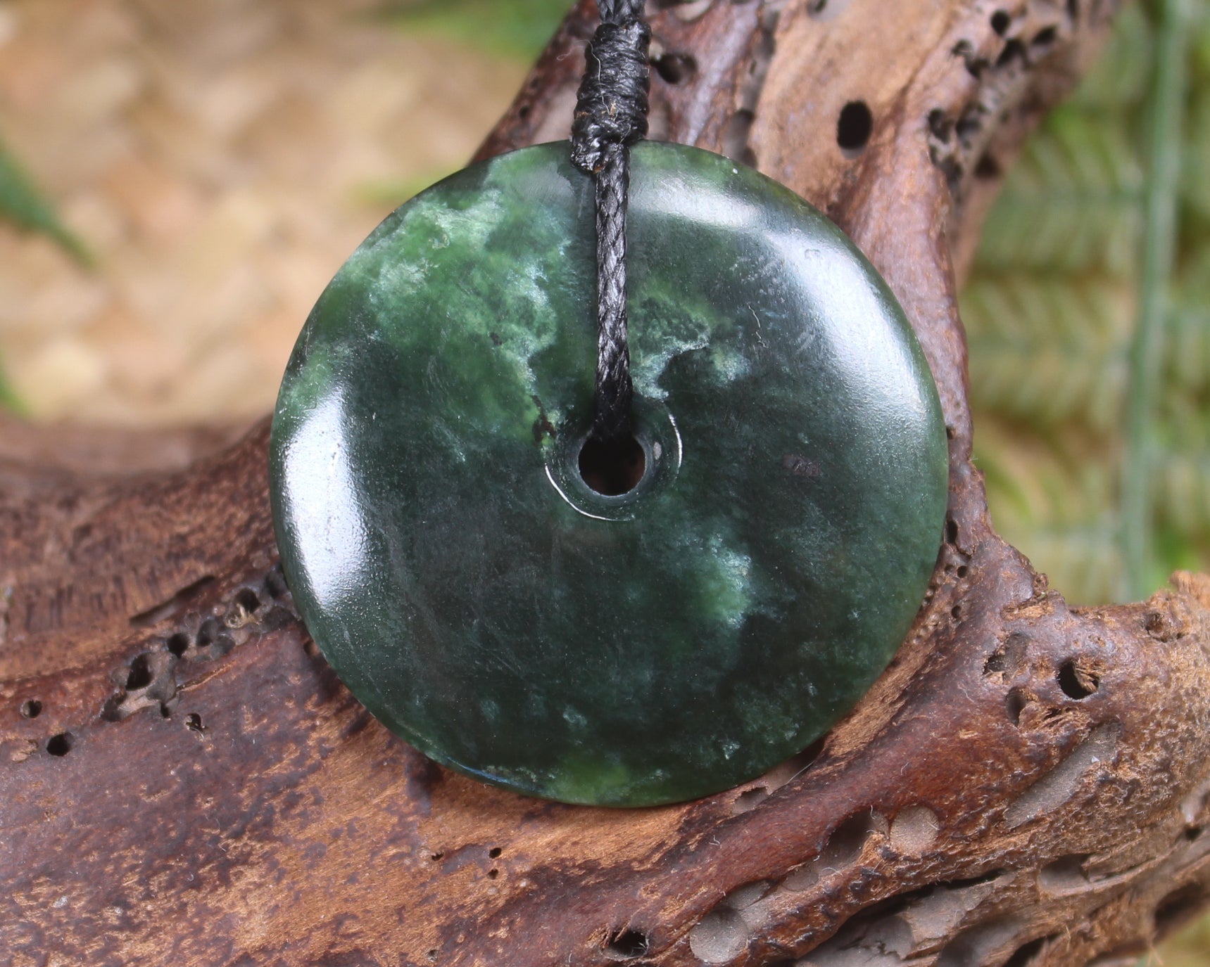 Porowhita or Pi Stone carved from Kawakawa Pounamu - NZ Greenstone