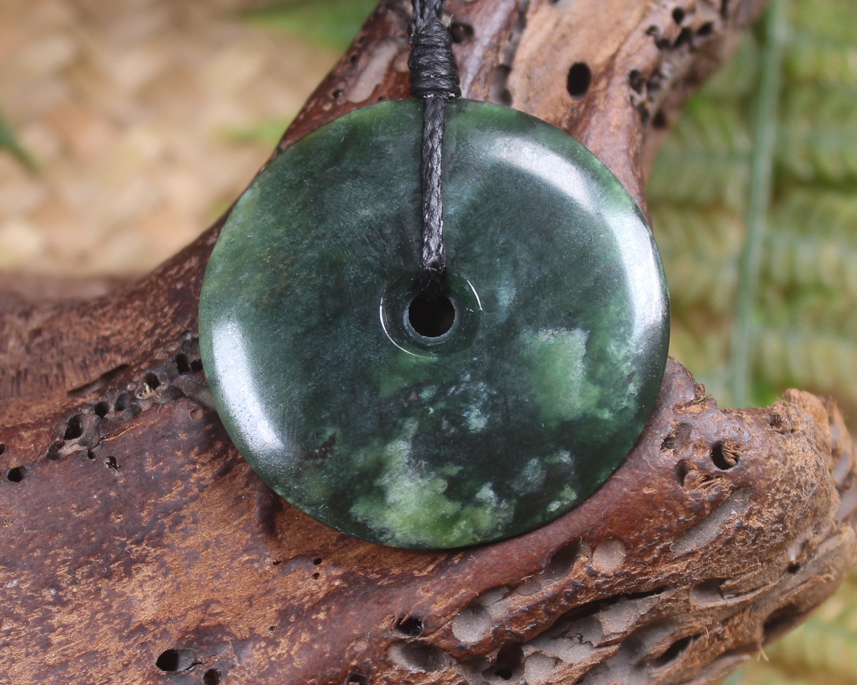 Porowhita or Pi Stone carved from Kawakawa Pounamu - NZ Greenstone