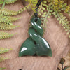 Whale Tail carved from Hapopo Pounamu - NZ Greenstone