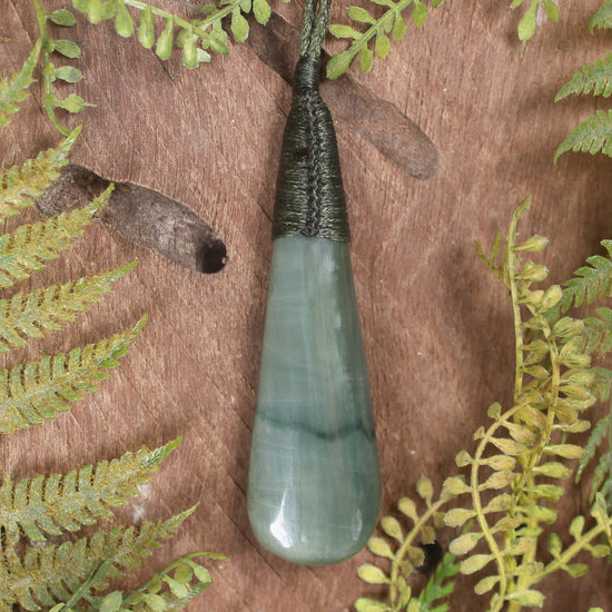 Roimata or Teardop carved from Inanga Pounamu - NZ Greenstone
