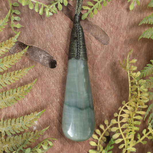 Roimata or Teardop carved from Inanga Pounamu - NZ Greenstone