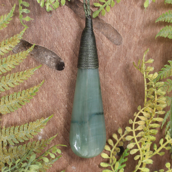 Roimata or Teardop carved from Inanga Pounamu - NZ Greenstone