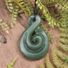 Koru Twist carved from Hapopo Pounamu - NZ Greenstone