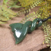 Whale Tail carved from Hapopo Pounamu - NZ Greenstone
