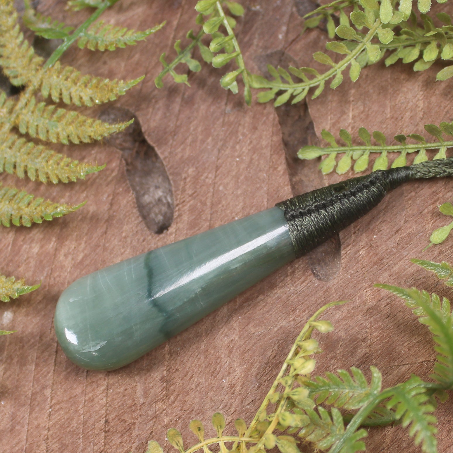 Roimata or Teardop carved from Inanga Pounamu - NZ Greenstone