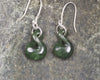 Twist Earrings carved from Kawakawa Pounamu - NZ Greenstone