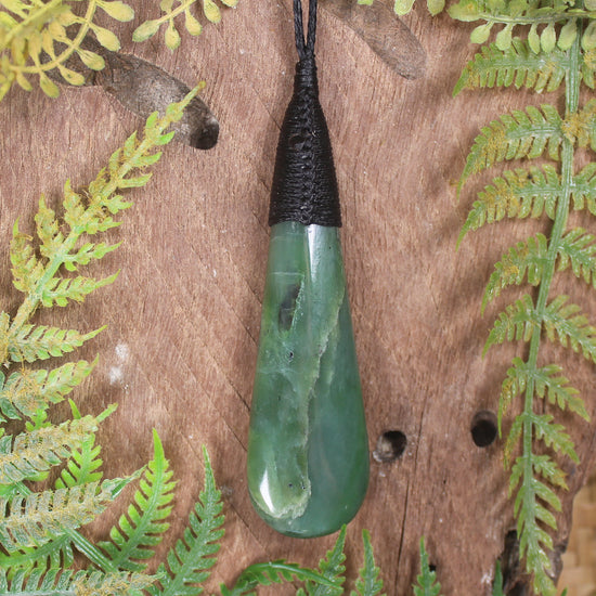 Roimata or Teardop carved from Hapopo Pounamu - NZ Greenstone