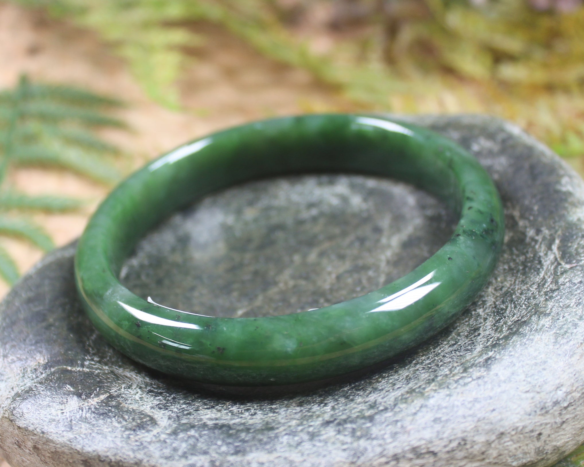 Bangle carved from Hapopo Pounamu - NZ Greenstone