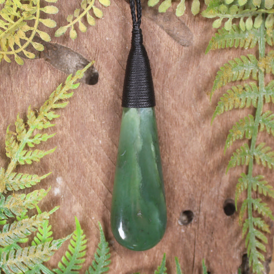 Roimata or Teardop carved from Hapopo Pounamu - NZ Greenstone