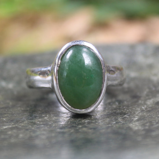 Sterling Silver Hapopo Pounamu Ring - NZ Greenstone