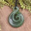 Koru Twist carved from Hapopo Pounamu - NZ Greenstone