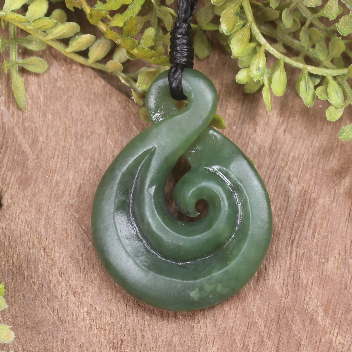 Koru Twist carved from Hapopo Pounamu - NZ Greenstone