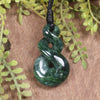 Twist carved from Kawakawa Pounamu - NZ Greenstone
