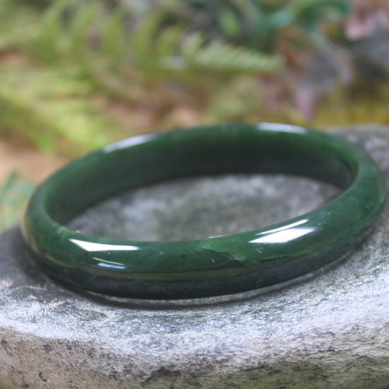 Bangle carved from Kawakawa Pounamu - NZ Greenstone