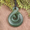Koru Twist carved from Hapopo Pounamu - NZ Greenstone