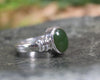 Sterling Silver Kawakawa Pounamu Ring - NZ Greenstone
