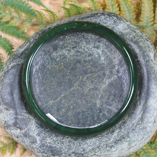 Bangle carved from Kawakawa Pounamu - NZ Greenstone