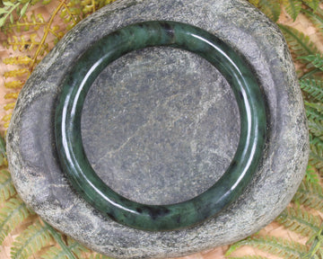 Bangle carved from Rimu Pounamu - NZ Greenstone