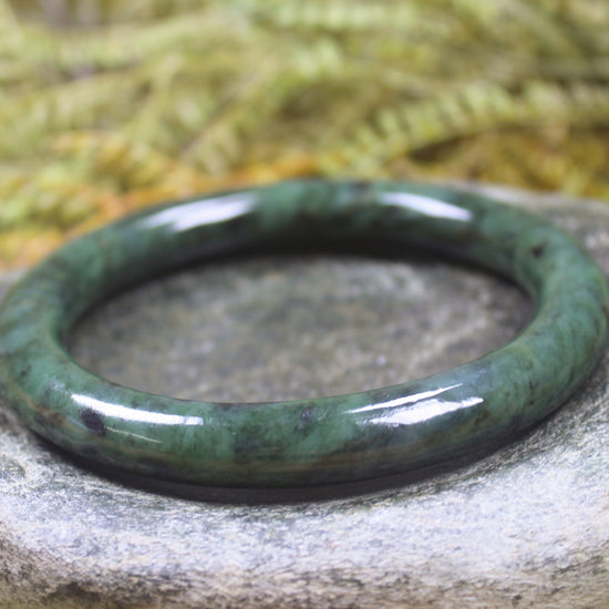 Bangle carved from Rimu Pounamu - NZ Greenstone
