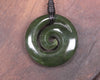 Koru pendant carved from Kawakawa Pounamu - NZ Greenstone