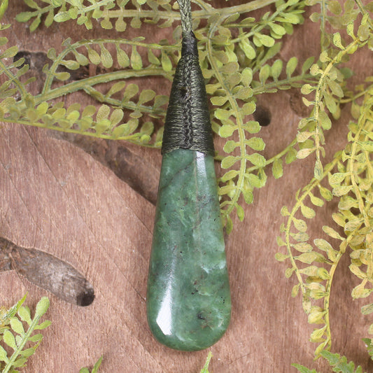 Roimata or Teardop carved from Hapopo Pounamu - NZ Greenstone