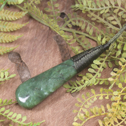 Roimata or Teardop carved from Hapopo Pounamu - NZ Greenstone