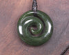 Koru pendant carved from Kawakawa Pounamu - NZ Greenstone