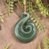 Koru Twist carved from Hapopo Pounamu - NZ Greenstone