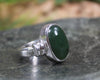 Sterling Silver Rimu Pounamu Ring - NZ Greenstone