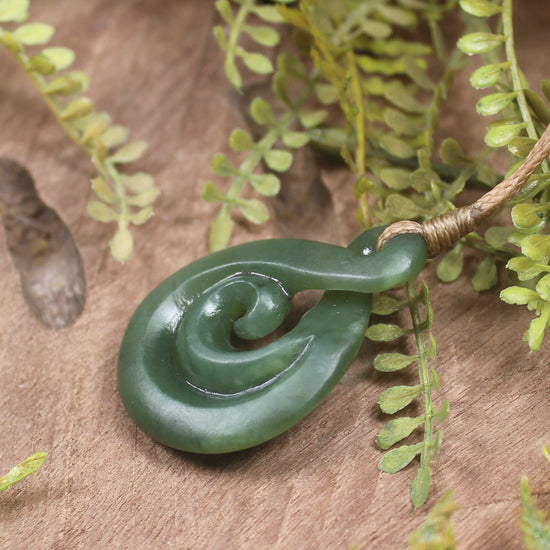 Koru Twist carved from Hapopo Pounamu - NZ Greenstone
