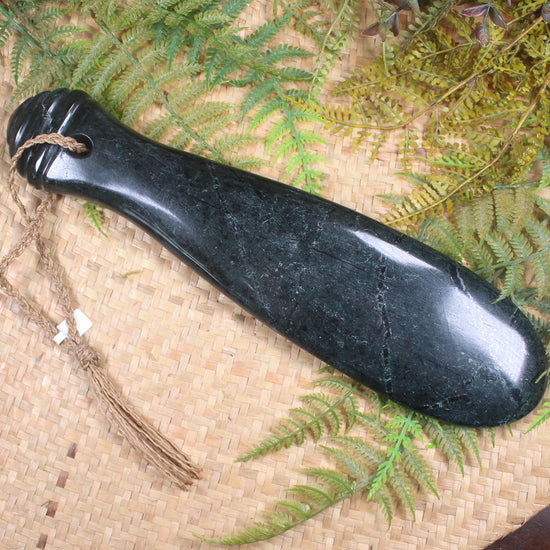 Mere carved from Serpentine Pounamu - NZ Greenstone