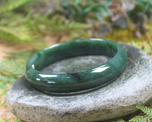 Bangle carved from Hapopo Pounamu - NZ Greenstone