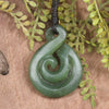 Koru Twist carved from Hapopo Pounamu - NZ Greenstone