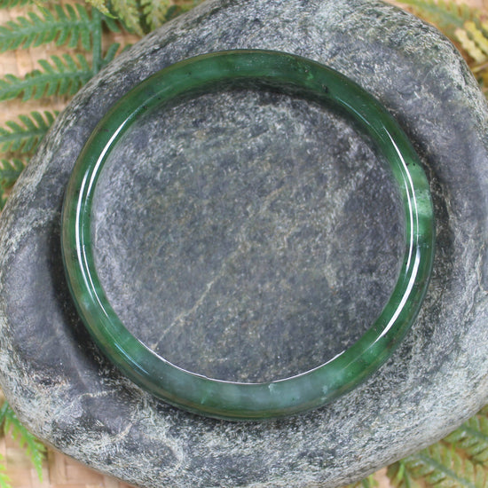 Bangle carved from Hapopo Pounamu - NZ Greenstone