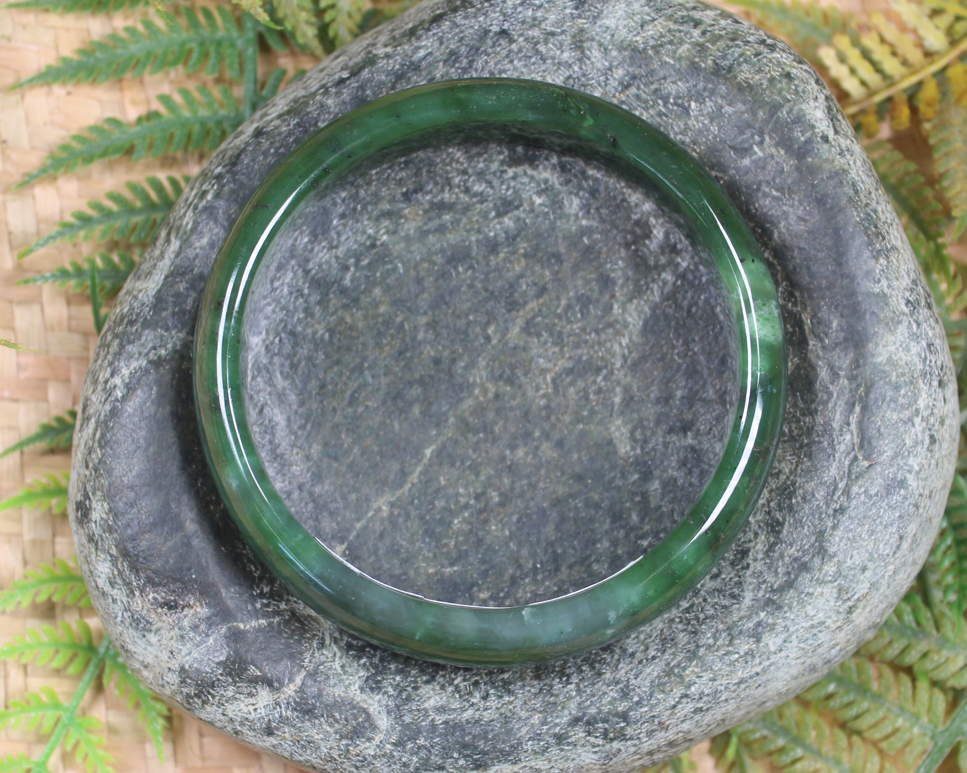 Bangle carved from Hapopo Pounamu - NZ Greenstone