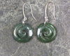 Hapopo Pounamu Koru Earrings- NZ Greenstone