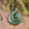 Koru Twist carved from Hapopo Pounamu - NZ Greenstone