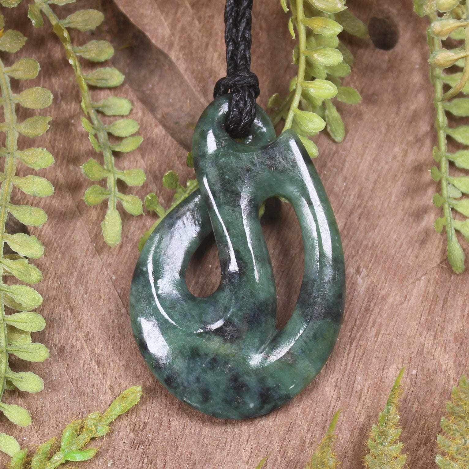 Twist carved from Inanga Pounamu - NZ Greenstone