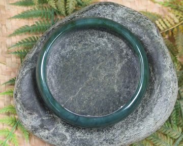 Bangle carved from Hapopo Pounamu - NZ Greenstone