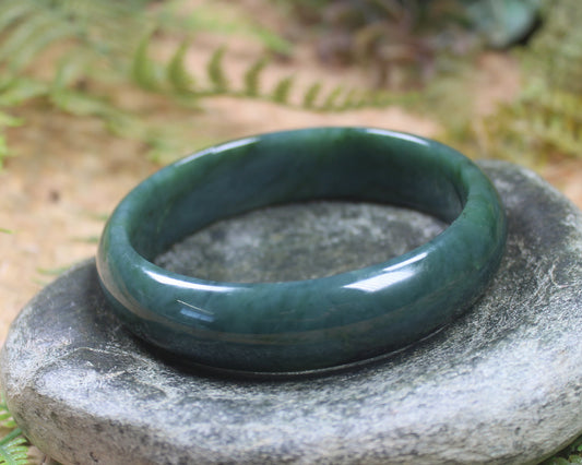 Bangle carved from Hapopo Pounamu - NZ Greenstone