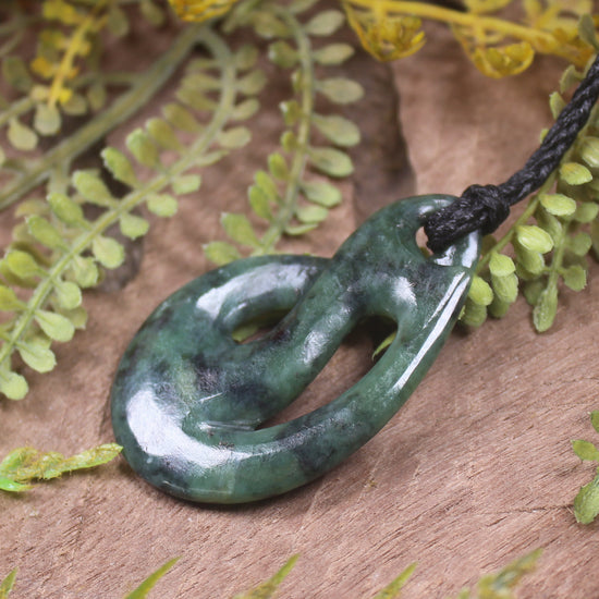 Twist carved from Inanga Pounamu - NZ Greenstone