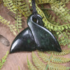 Whale Tail carved from Kawakawa Pounamu - NZ Greenstone