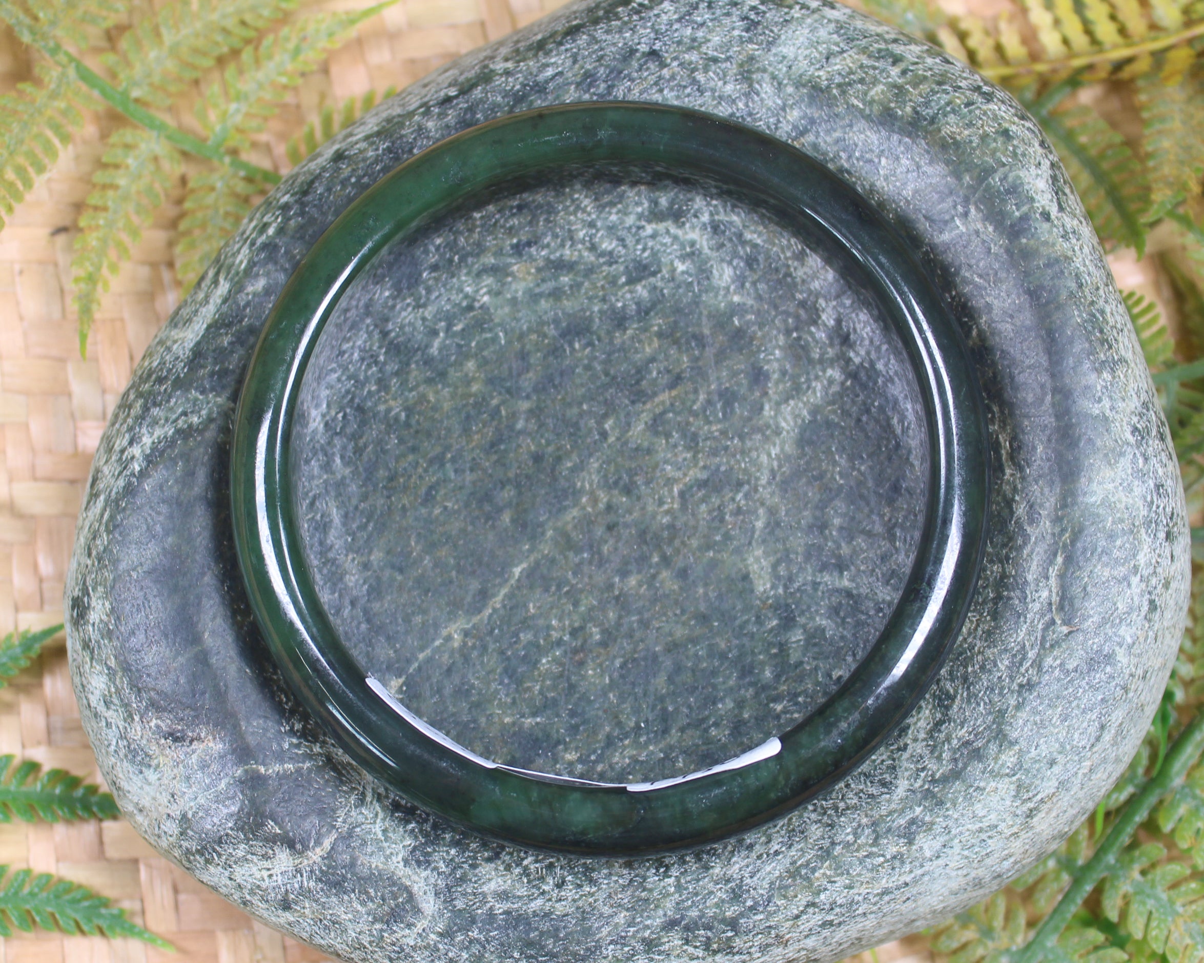 Bangle carved from Kawakawa Pounamu - NZ Greenstone