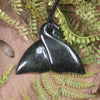 Whale Tail carved from Kawakawa Pounamu - NZ Greenstone