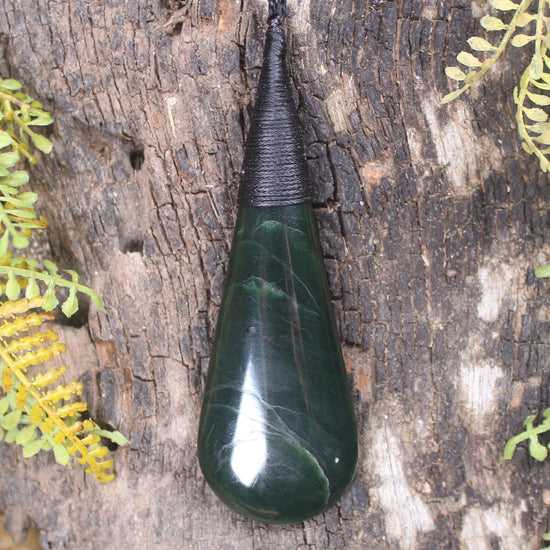 Kawakawa Pounamu Roimata Pendant - NZ Greenstone