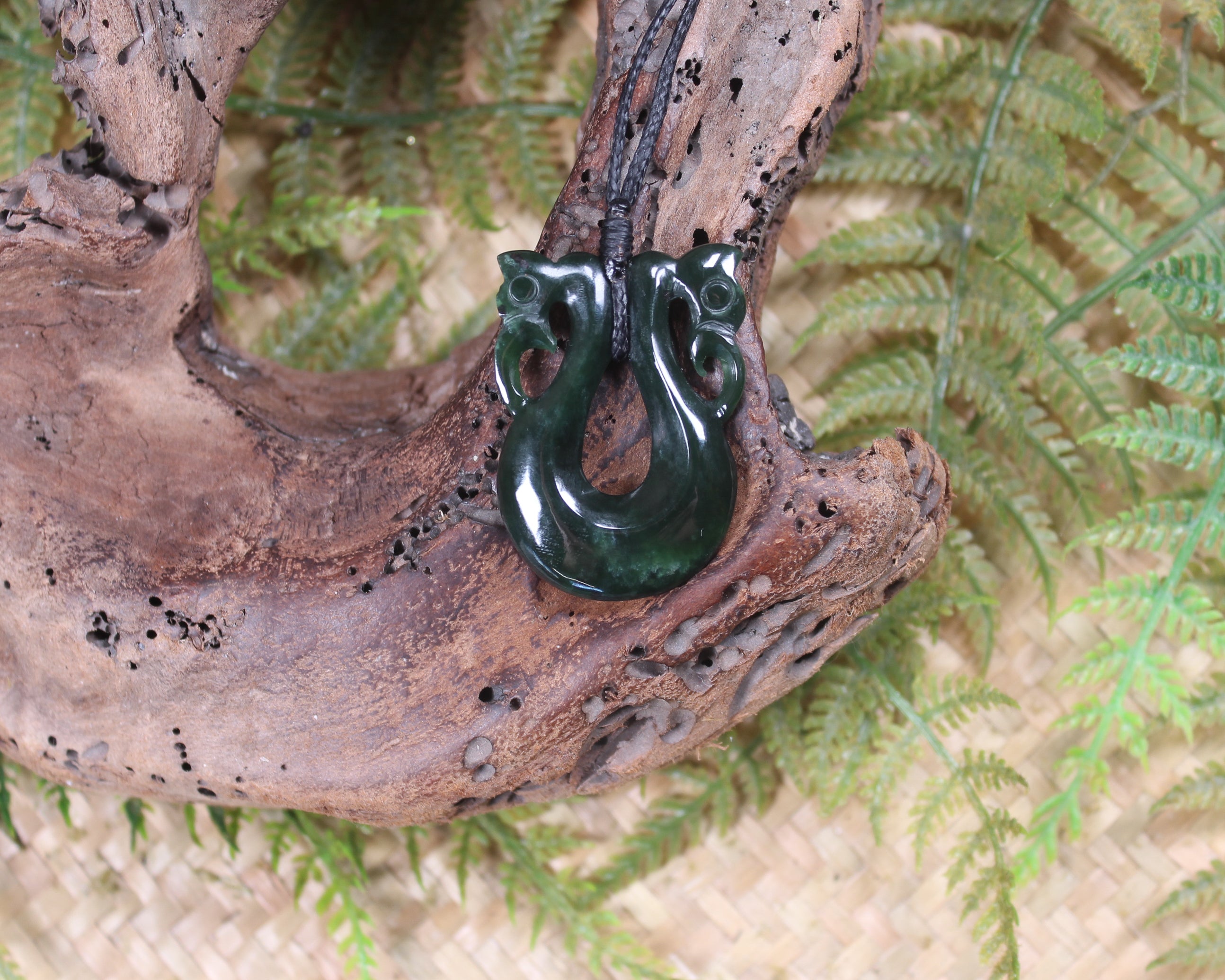 Pekapeka Pendant carved from Kawakawa Pounamu - NZ Greenstone