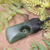 NZ Greenstone Medium Toki with Koru Pendant (BW154) Hapopo Pounamu